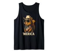 Scoiattolo 4 luglio Merica America USA Bandiera Cowboy Ragazzi Ragazze Canotta