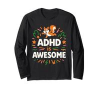 Scoiattolo ADHD è Un Fantastico Nastro Arancione per Il Mese della consapevolezza Maglia a Manica