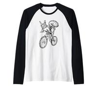 Scoiattolo Bicicletta Divertente Animale Motociclista Bicicletta Giro Bici Maglia con Maniche Raglan