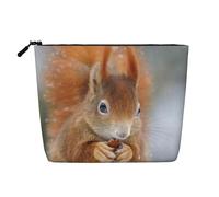 Scoiattolo carino, Borsa per cosmetici in lino sintetico Borsa per trucco Borsa da viaggio portatile