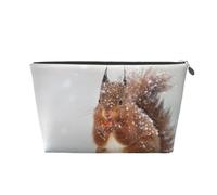 Scoiattolo carino nella neve stampato, Borsa da toilette Borsa per trucco Borsa per cosmetici Borsa da toilette da viaggio portatile