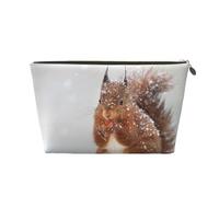 Scoiattolo carino nella neve stampato, Borsa per il trucco Borsa per cosmetici Borsa da toilette da viaggio portatile Borsa da toilette