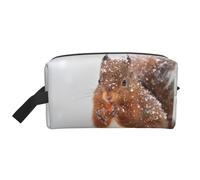 Scoiattolo carino nella neve stampato, Borsa per il trucco Borsa per cosmetici Borsa da viaggio portatile da viaggio Borsa per trucco Organizer