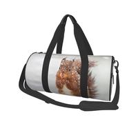 Scoiattolo carino nella neve stampato, Borsone da viaggio di grande capacità Borsa rotonda Borsa da viaggio sportiva Borsa da viaggio Borsa da fitness
