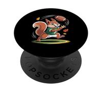 Scoiattolo che gioca a calcio foglie autunnali PopSockets PopGrip Adesivo