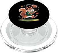 Scoiattolo che gioca a calcio foglie autunnali PopSockets PopGrip per MagSafe