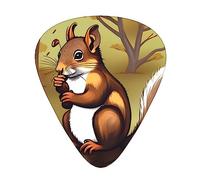 Scoiattolo che mangia noci i plettri per chitarra da 12 pezzi includono tre plettri: sottili, medi e pesanti. Adatto per chitarre elettriche, acustiche e bassi di tutti i punti di forza