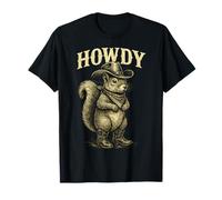 Scoiattolo Cowboy Divertente Howdy Autunno Vibe Maglietta