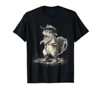 Scoiattolo Cowboy Vintage Rodeo Cowgirl Paese Occidentale Maglietta