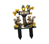 Scoiattolo decorativo da giardino, cartello 2D in acrilico per bonsai,