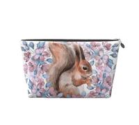 Scoiattolo Del Fumetto Con I Fiori, Borsa da toilette Borsa per trucco Borsa per cosmetici Borsa da toilette da viaggio portatile