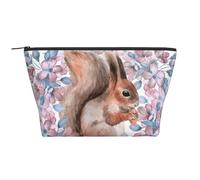 Scoiattolo Del Fumetto Con I Fiori, Borsa da toilette Borsa per trucco Borsa per cosmetici Borsa da toilette da viaggio portatile