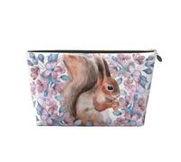 Scoiattolo Del Fumetto Con I Fiori, Borsa per il trucco Borsa per cosmetici Borsa da toilette da viaggio portatile Borsa da toilette
