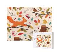 Scoiattolo e autunno,Puzzle in legno da 500 pezzi, gioco di famiglia, puzzle per adulti e adolescenti, decorazioni per la casa