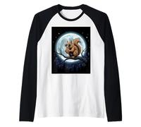 Scoiattolo Fresco con Occhiali da Sole al Chiaro di Luna Maglia con Maniche Raglan