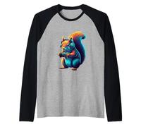 Scoiattolo Gioco Animale Videogiochi Scoiattolo Divertente Maglia con Maniche Raglan