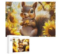 Scoiattolo Girasole Puzzle per Adulti Famiglia Attività Giochi Home Decor Puzzle 300 PCS