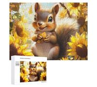 Scoiattolo Girasole Puzzle per Adulti Famiglia Attività Giochi Home Decor Puzzle 500 PCS