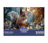 Scoiattolo Jigsaw Puzzle Impossibili 1000 Pezzi Torrente nella foresta autunnale Decorazione Per La Casa. Rilassamento E Intelligence Per Adulti E Bambini Da 12 Anni 38x26cm/1000pcs