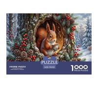 scoiattolo Jigsaw Puzzle Impossible 1000 Pezzi Grotta dell'albero della neve Decorazione Per La Casa. Rilassamento E Intelligence Per Adulti E Ragazzi Da 14 Anni 70x50cm/1000pcs