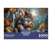 Scoiattolo Jigsaw Puzzle Impossible 1000 Pezzi Torrente nella foresta autunnale Decorazione Per La Casa. Rilassamento E Intelligence Per Adulti E Bambini Da 12 Anni 38x26cm/1000pcs