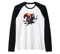 Scoiattolo Ninja Stealthy con Spade Maglia con Maniche Raglan