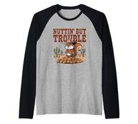Scoiattolo Occidentale fuorilegge Nuttin' Ma Trouble Maglia con Maniche Raglan