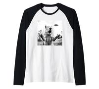 Scoiattolo Pazzo AMA i Selfie con Gli UFO strani galatticamente Maglia con Maniche Raglan