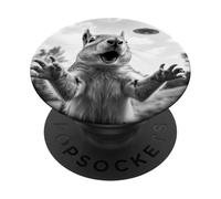 Scoiattolo pazzo ama i selfie con gli UFO strani galatticamente PopSockets PopGrip Adesivo
