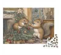 scoiattolo Puzzle Impossibili 1000 Pezzi Albero di Natale Decorazione Per La Casa. Giochi Rilassamento E Intelligence Per Adulti E Ragazzi Da 14 Anni 1000pcs (75x50cm)