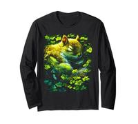 Scoiattolo Shamrocks Forest Animal St Patricks Day Forestcore Maglia a Manica