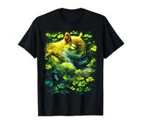 Scoiattolo Shamrocks Forest Animal St Patricks Day Forestcore Maglietta