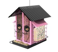 Scoiattolo sicuro mangiatoie per uccelli, grandi mangiatoie trasparenti con doppio tetto, decorazione da giardino per gli amanti della natura, per il birdwatching, per balcone, terrazza, giardino