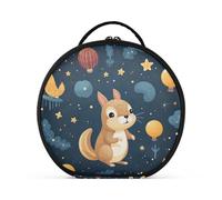 Scoiattolo Simpatico Cartone Animato Trucco Astuccio da Toilette Borse Rotondo Toeletta Scatola Cosmetica Borsa Creativo con Divisori Regolabili per Donna