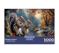 Scoiattolo striato Puzzle Impossible 1000 Pezzi Ruscello nella Foresta autunnale Decorazione Per La Casa. Giochi Rilassamento E Intelligence Per Adulti E Ragazzi Da 14 Anni 38x26cm/1000pcs
