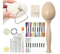 SCOK Darning Supplies - Uodo in legno di lunga durata, presa comoda | 7,67*2,16 pollici di filo per rassegna, kit di cucitura per la casa riparazione di vestiti per adulti, strumento di cucitura a man