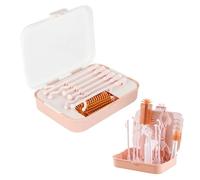 Scola Biberon,Set di 7 in 1 per Asciuga Biberon,Scolabiberoncon Spazzola per Bottiglie,Spazzola Cannuccia e Altre Parti la Pulizia e Conservazione Delle Bottiglie,1 Pezzo Rosa