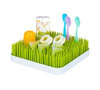 Relaxdays Little Choice Scolabiberon, Vaschetta Raccogli Gocce, Rastrelliera Asciuga Ciucci, in Plastica, 23 x 23 cm, Verde/Bianco