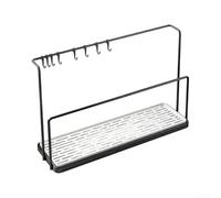 Scolabottiglie Smontabile per Tazze e Bicchieri(Black) | Acciaio al carbonio , vassoio raccogligocce removibile, design salvaspazio per counter