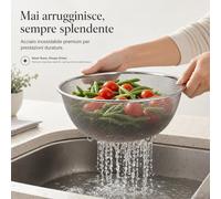 Scolapasta Acciaio Inox con Base, Colapasta per Pasta, da cucina