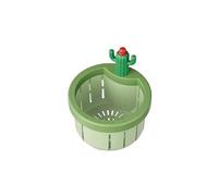 Scolapasta da Lavello 1 pz. Filtro for lavello a forma di cactus, pressa for svuotamento automatico, cestello multifunzionale, rete filtrante(Light green)