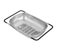 Scolapasta da sovra-lavello, grande colino in rete per il risciacquo degli alimenti cotti, colino in acciaio inox, strumento regolabile per lavare gli alimenti per verdure, pasta, frutta, accessorio
