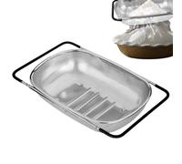 Scolapasta da sovra-lavello, grande colino in rete per il risciacquo degli alimenti cotti, colino in acciaio inox, strumento regolabile per lavare gli alimenti per verdure, pasta, frutta, accessorio