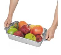 Scolapasta estensibile in acciaio inox, cestello per lavello con fori a maglia fine, colino per lavare prodotti, pasta, verdure, frutta