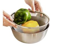 Scolapasta in acciaio , colino da cucina, colino con per lavare riso e verdure, set di 2 ciotole scolapiatti a rete fine per frutta e insalata, resistente alla ruggine e
