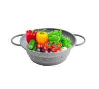 Scolapasta in silicone, per lavare la frutta, da cucina, morbido, pieghevole, con manici, scolapasta per pasta, resistente al calore, per bacche e pasta