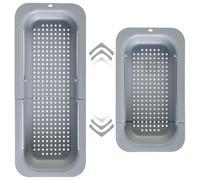 Scolapasta Lavello Estendibile, Colino Pieghevole e Regolabile, Scolapasta da Cucina Sopra il Lavello, Cestello per Lavello in Colino, Cucina Filtro Estensibile, per Lavare le Verdure, Frutta, Grigio