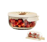 Scolapasta per alimenti con coperchio, manico pieghevole, 2 in 1, per la pulizia degli alimenti, utensili per la pulizia degli alimenti