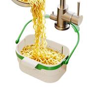 Scolapasta per lavello pieghevole, grande capacità | Cestino per rifiuti alimentari per bagno, ufficio, cucina, hotel, dormitorio, rubinetto verde