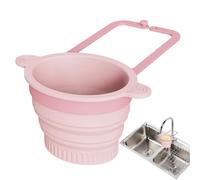 Scolapasta per scarico lavello | Utensili da cucina in silicone pieghevole montabili a parete | Cesto di scarico per lavello da cucina, per la pulizia preparazione di miscelazione bacche campeggio